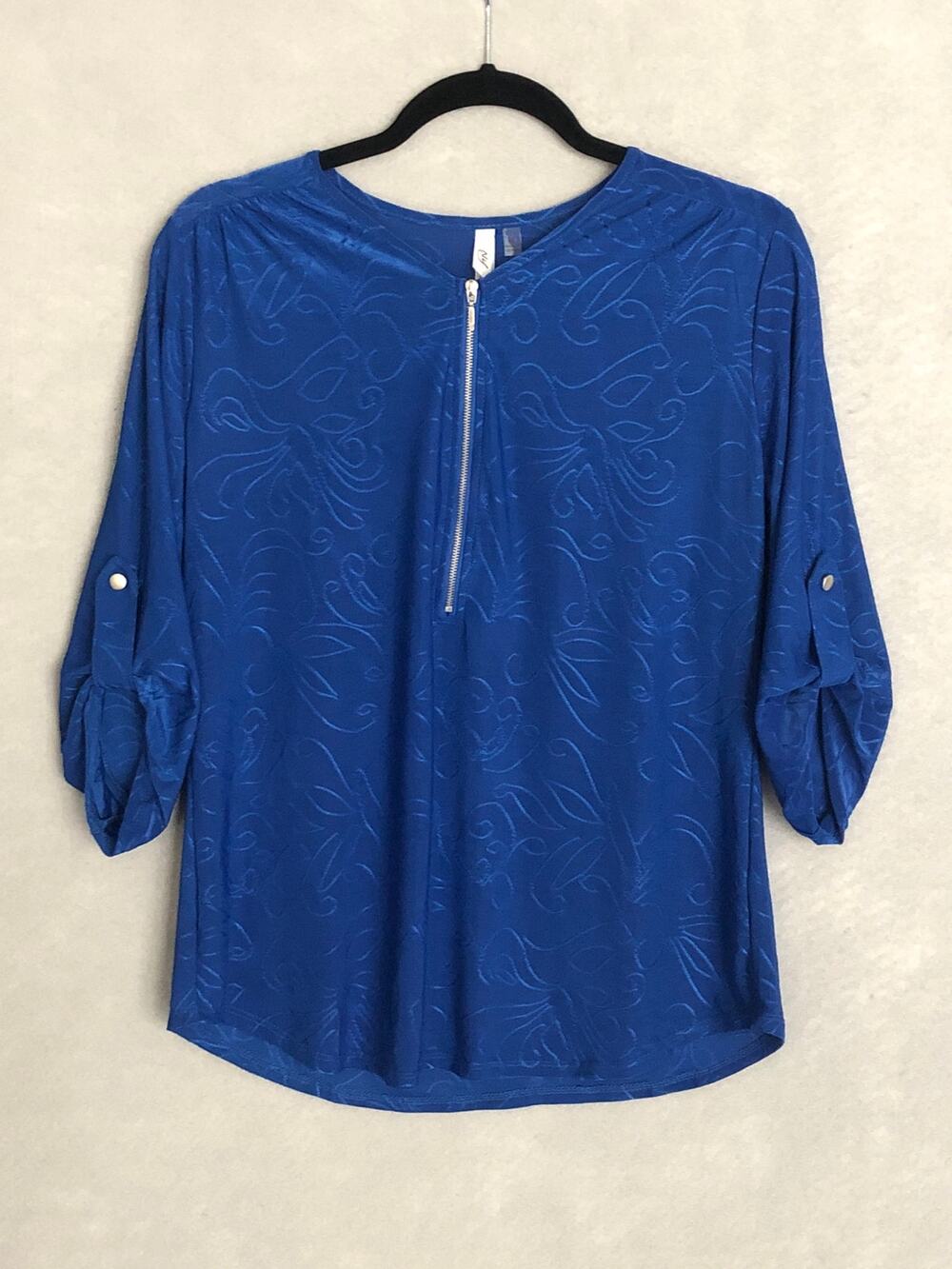 NY Collection Pop-Over Top Half Zip Women's Size Medium Petite NEW